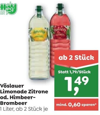 ADEG Vöslauer Limonade Zitrone od. Himbeer-Brombeer 1 Liter Angebot
