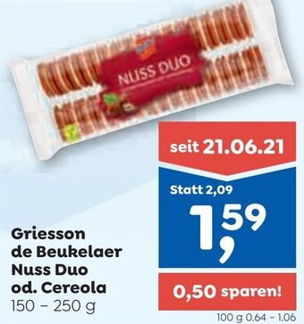 ADEG Griesson de Beukelaer Nuss Duo od. Cereola 150-250 g Angebot