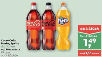 ADEG Coca-Cola, Fanta, Sprite od. Mezzo Mix 1,5 Liter Angebot