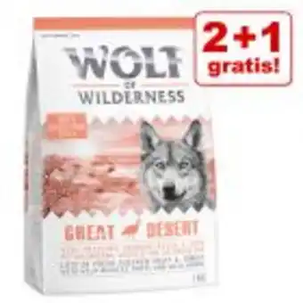 2 + 1 gratis! 3 x 1 kg wolf of wilderness trockenfutter