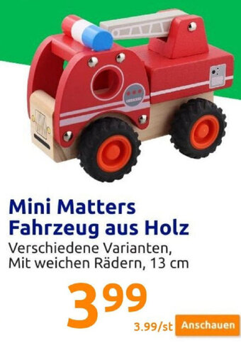 Action Mini Matters Fahrzeug aus Holz Angebot