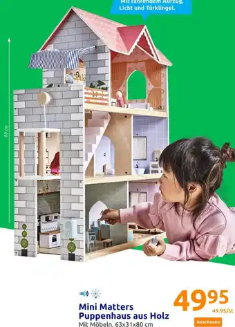Action Mini Matters Puppenhaus aus Holz 63x31x80 cm Angebot