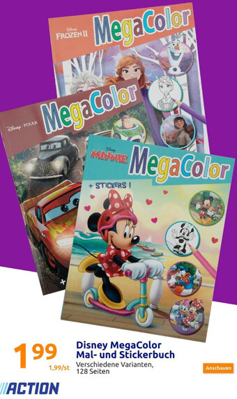 Action Disney MegaColor Mal-und Stickerbuch Angebot