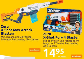 Action Zuru X-Shot Max Attack Blasterr or Zuru X-Shot Fury 4 Blaster Angebot