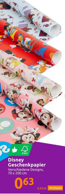 Action Disney Geschenkpapier 70 x 200 cm Angebot