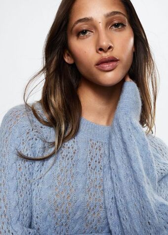 Mango Pullover mit lochstrickmuster Angebot