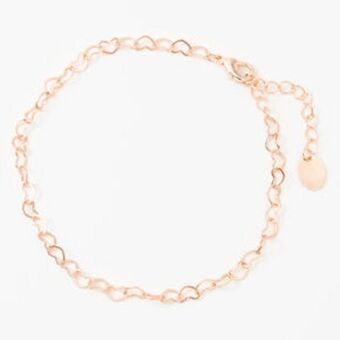 Claire's Rose gold open heart chain anklet Angebot