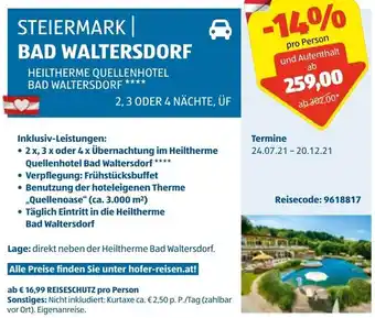 Hofer Bad Waltersdorf Angebot