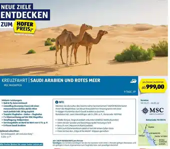 Hofer Saudi Arabien und Rotes Meer Angebot