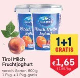MPreis Tirol Milch Fruchtjoghurt 500 g Angebot