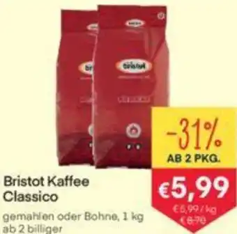 MPreis Bristot Kaffee Classico 1 kg Angebot