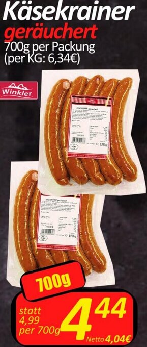 Wurstico Käsekrainer 700g Angebot