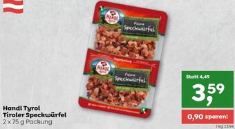 ADEG Handl Tyrol Tiroler Speckwürfel 2 x 75 g Angebot