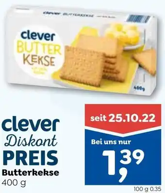 ADEG clever Butterkekse 400 g Angebot