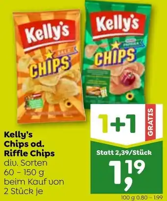 ADEG Kelly's Chips od. Riffle Chips 60-150 g Angebot