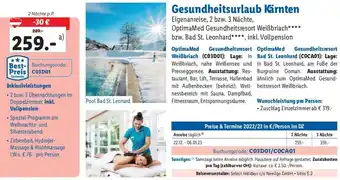Lidl Gesundheitsurlaub Kärnten Angebot