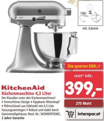 Interspar KitchenAid Küchenmaschine 4,3 Liter Angebot