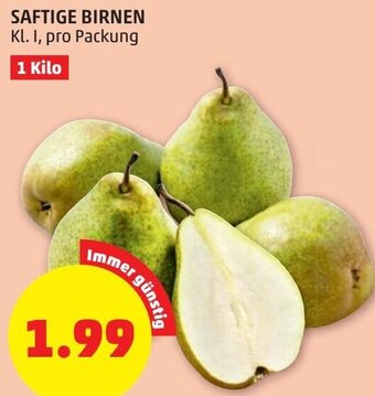 PENNY Saftige Birnen 1 kilo Angebot