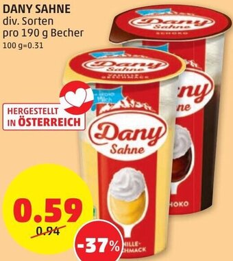 PENNY Dany Sahne 190 g Angebot