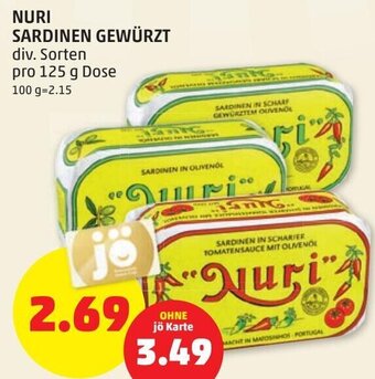 PENNY Nuri Sardinen Gewürzt 125 g Angebot