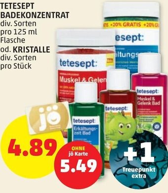 PENNY Tetesept Badekonzentrat 125 ml od. Kristalle Angebot