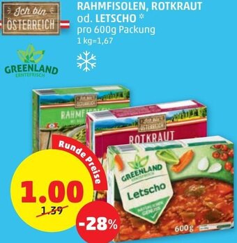 PENNY Rahmfisolen, Rotkraut od. Letscho 600 g Angebot