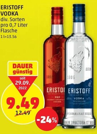PENNY Eristoff Vodka 0,7 Liter Angebot