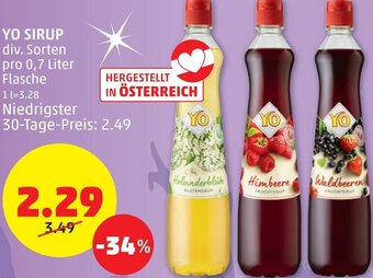 PENNY Yo Sirup 0,7 Liter Angebot