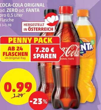 PENNY Coca-Cola Original od. Zero od. Fanta 0,5 Liter Angebot