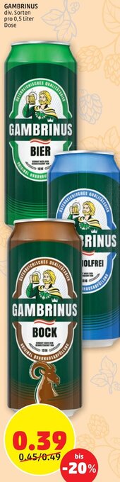 PENNY Gambrinus 0,5 Liter Angebot