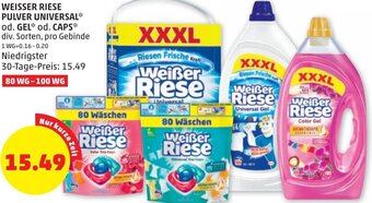 PENNY Weisser Riese Pulver Universal od. Gel od. Caps Angebot