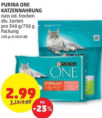 PENNY Purina One Katzennahrung 340 g/ 750 g Angebot