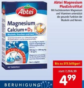 Interspar Abtei Magnesium Calcium D3 Plus Angebot