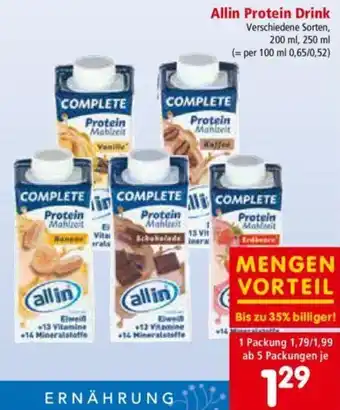 Interspar Allin Protein Drink 200 ml, 250 ml Angebot