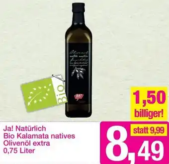 Sutterlüty Ja! Natürlich Bio Kalamata Natives Olivenöl extra 0,75 Liter Angebot