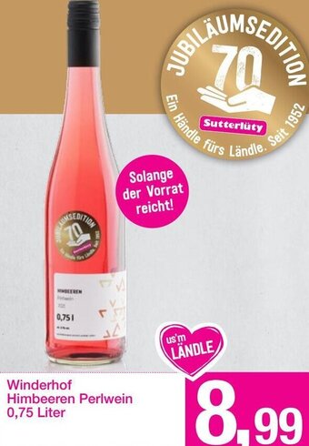 Sutterlüty Winderhof Himbeeren Perlwein 0,75 Liter Angebot