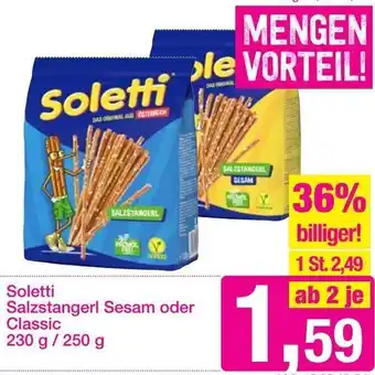 Sutterlüty Soletti Salzstangerl Dedsm oder Classic 230 g/ 250 g Angebot