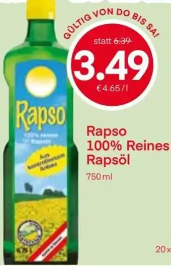 MPreis Rapso 100% Reines Rapsöl 750 ml Angebot