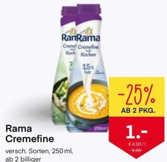 MPreis Rama Cremefine 250 ml Angebot