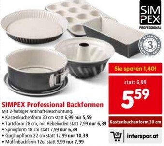 Interspar Simpex Professional Backformen Angebot