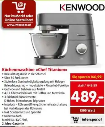 Interspar Küchenmaschine Chef Titanium Angebot