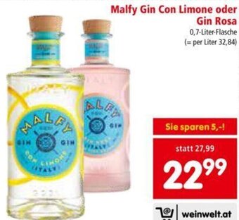 Interspar Malfy Gin Con Limone oder Gin Rosa 0.7 Liter Angebot