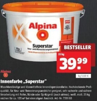 Hagebau Alpina Innenfarbe,, Superstar" Angebot