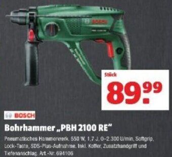 Hagebau Bosch Bohrhammer PBH 2100 RE" Angebot