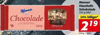 Nah&Frisch Manner Haushalts Schokolade 250g Angebot