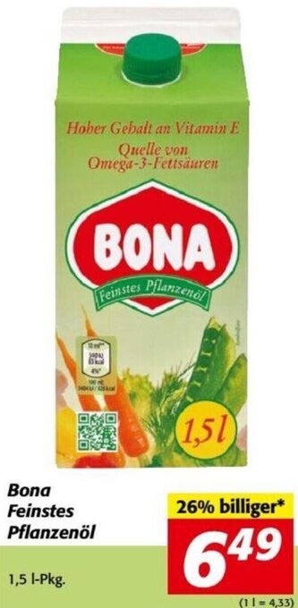 Nah&Frisch Bona Feinstes Pflanzenöl 1,5l Angebot