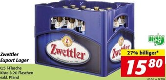 Nah&Frisch Zwettler Export Lager 0,5 l Angebot
