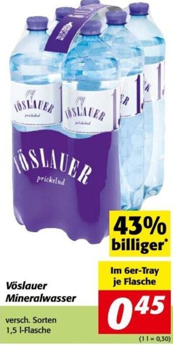 Nah&Frisch Vöslauer Mineralwasser 1,5 Liter Angebot