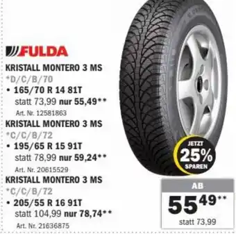 Forstinger Fulda Kristall Montero 3 MS 165/70 R 14 81T Angebot