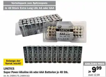 Forstinger Linetics Super Power Alkaline AA oder AAA Batterien Angebot